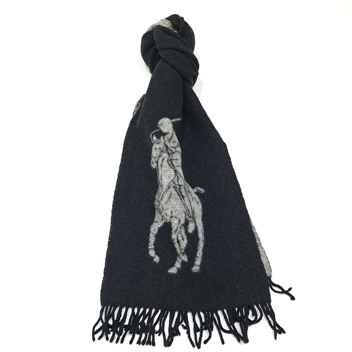 MX403 폴로 빅포니 양면 그레이 머플러 목도리 상품이미지1