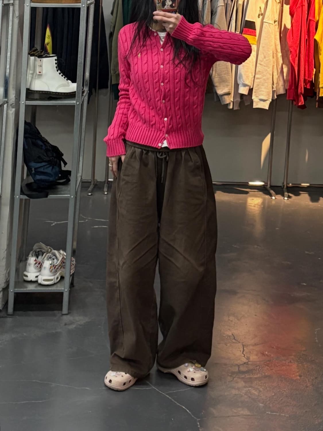 폴로랄프로렌 핑크 꽈배기 니트 가디건 A3039 상품이미지1