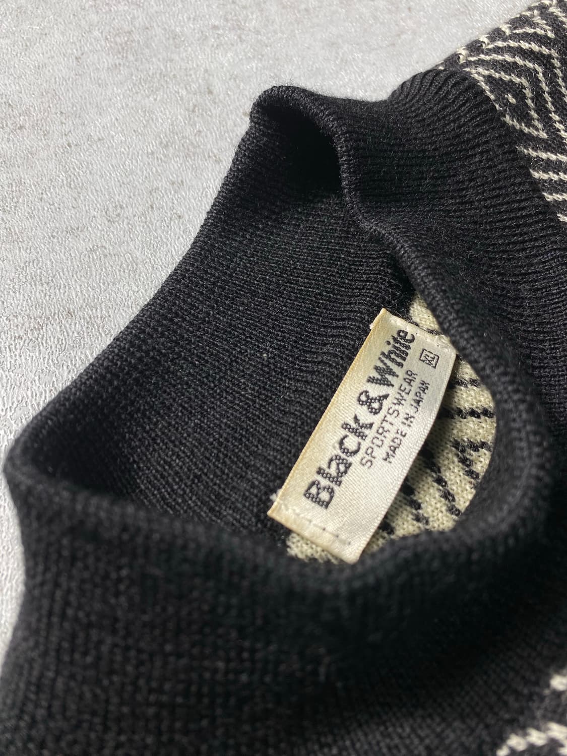 [XL] 90s Black & White 블랙앤화이트 크루넥 울 니트 상품이미지6