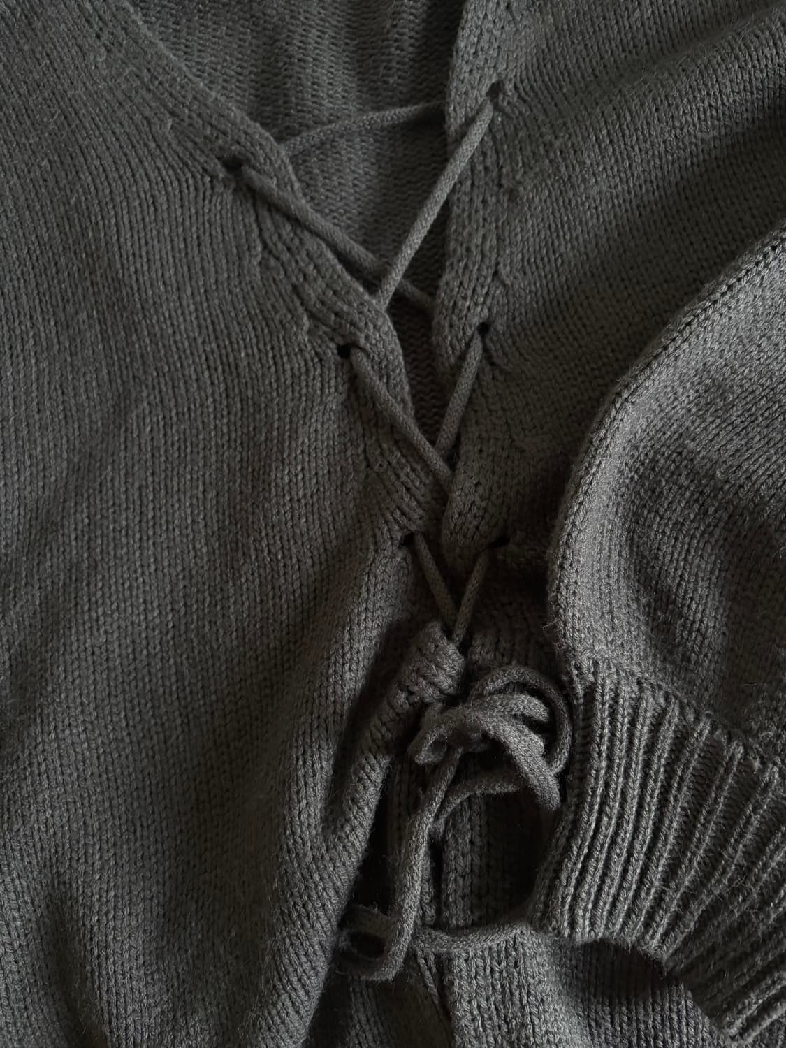 (ray cassin) 빈티지 끈 매듭 니트 모리 페어리 가디건 다크그린 상품이미지1