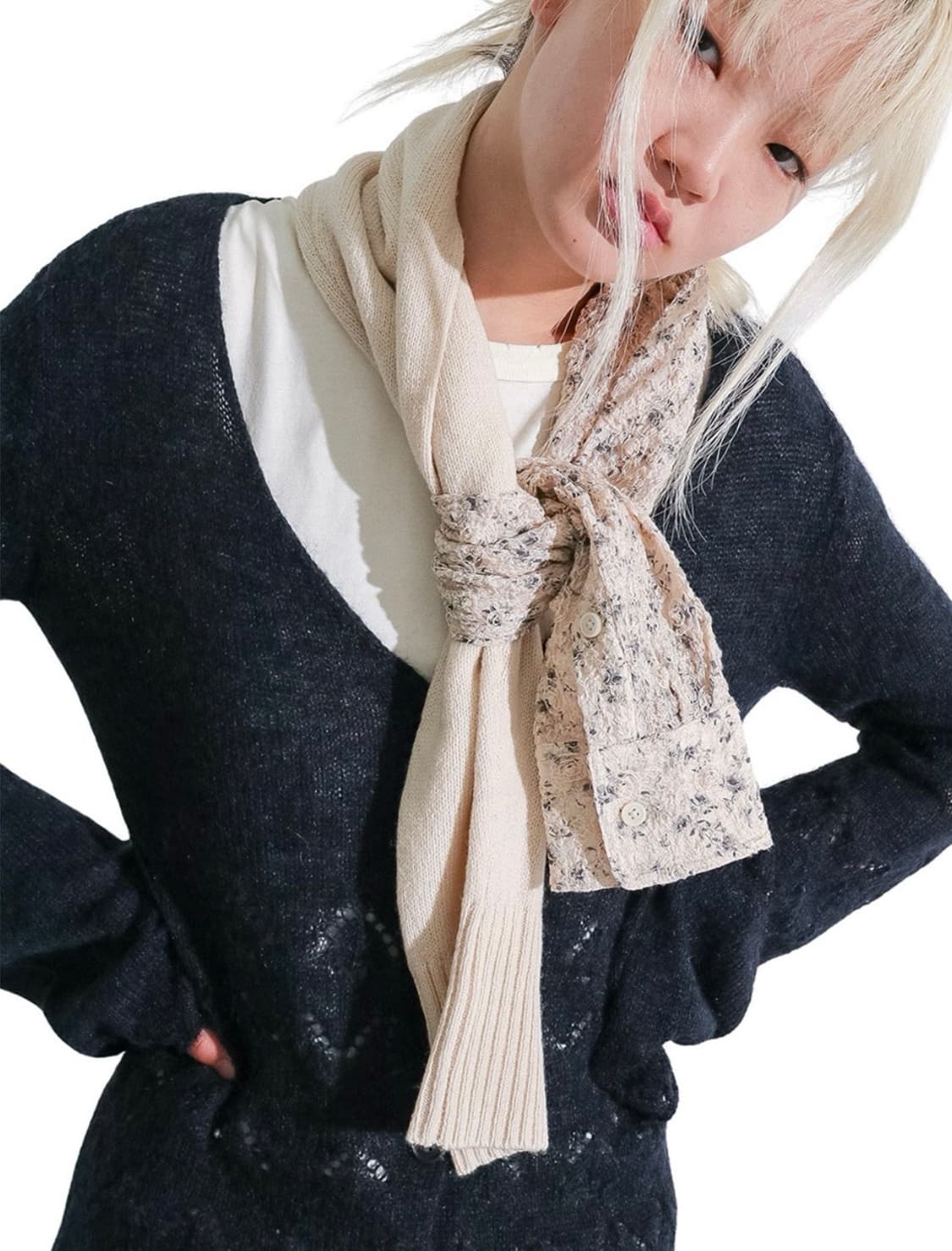 퍼버즈 25 FW 더블 슬리브 스카프 상품이미지1