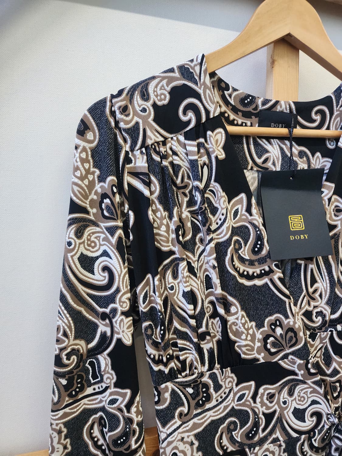 새상품 패턴 랩 롱 원피스 상품이미지2