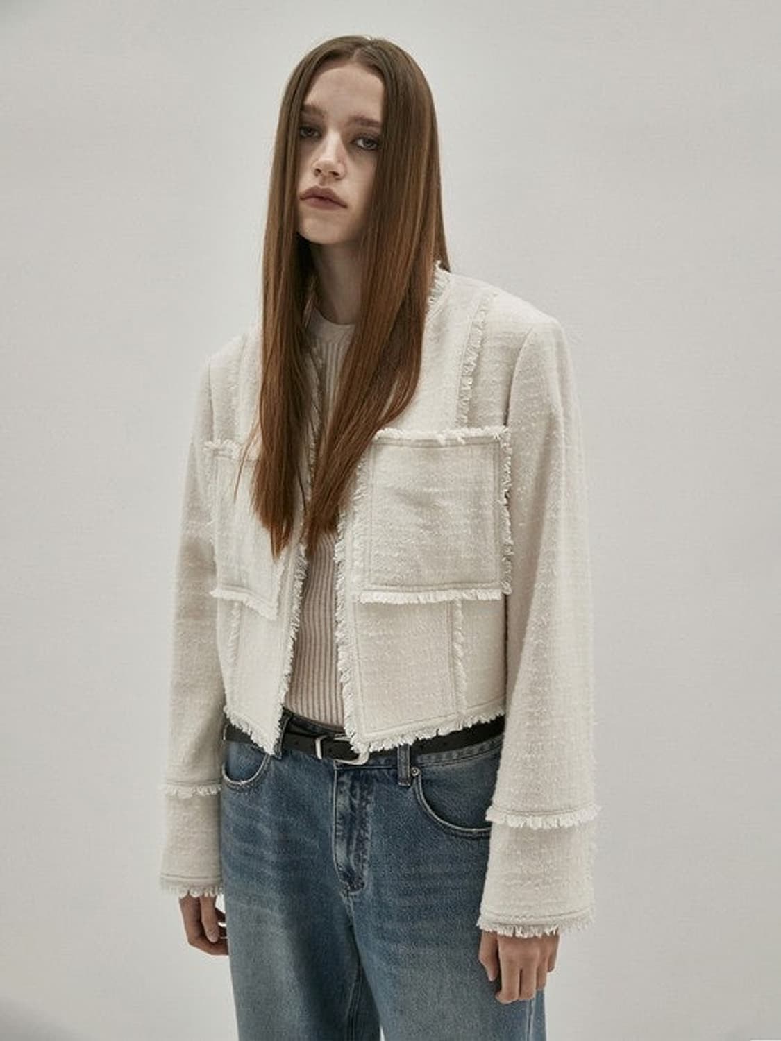 인사일런스우먼 트위드크롭자켓 상품이미지1