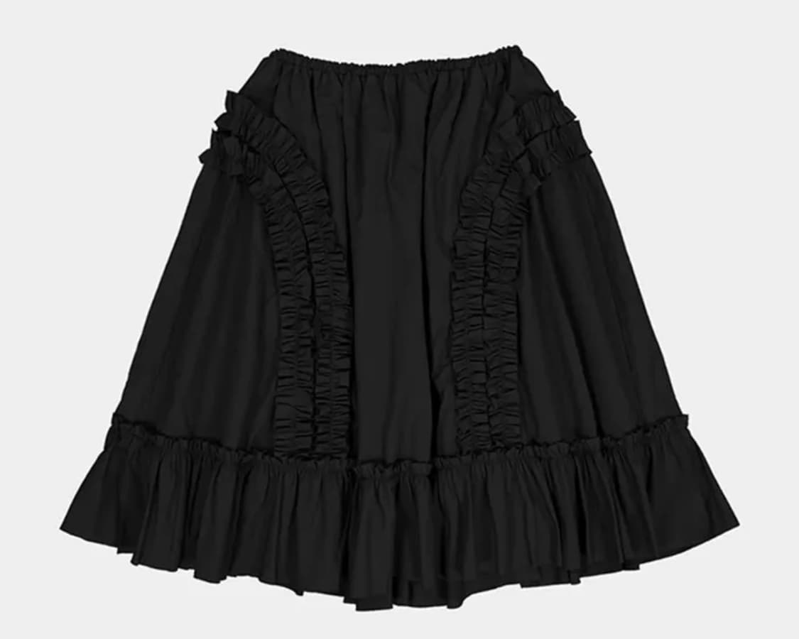 생긴스튜디오 banding ruffle nylon skirt -black 상품이미지4