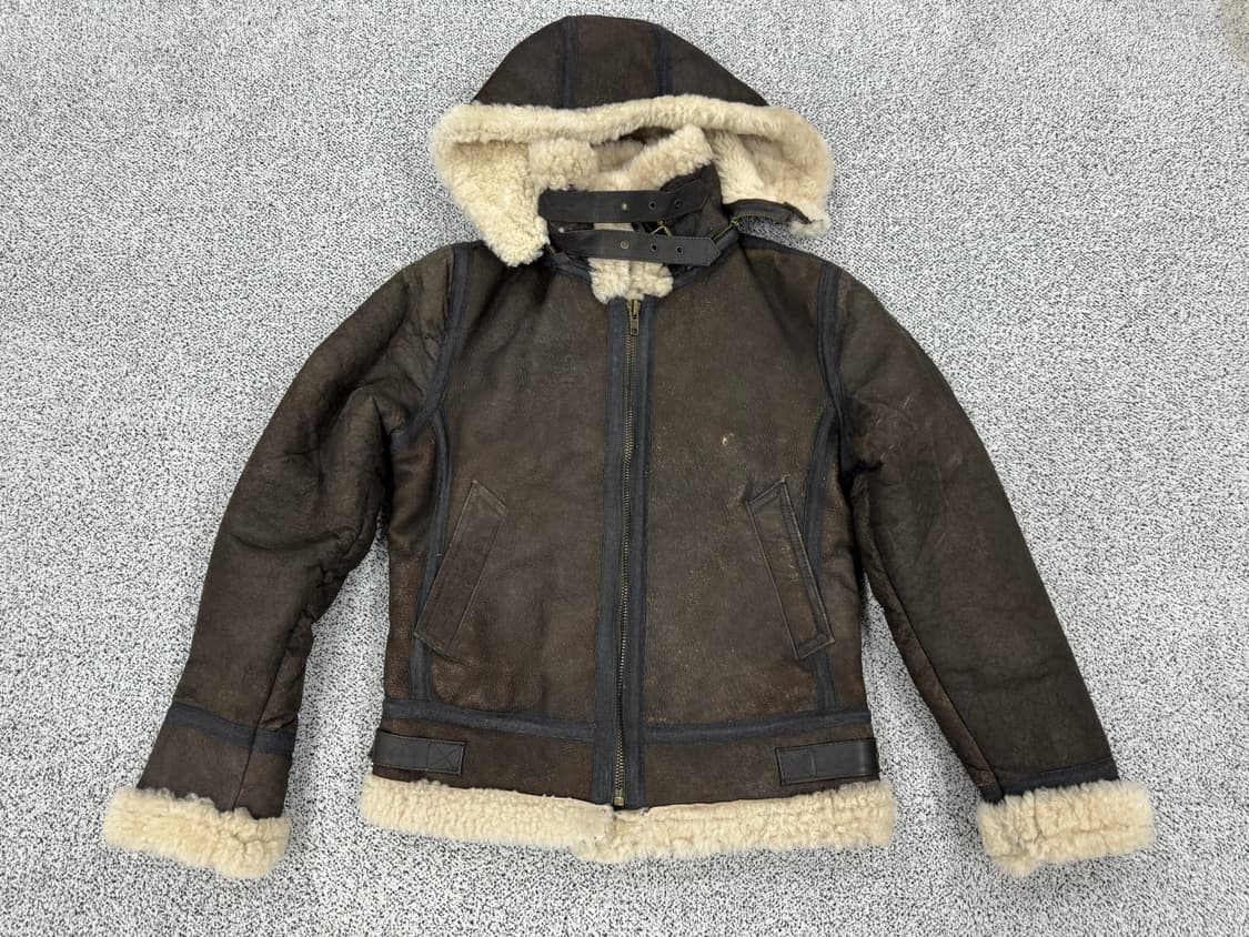 90s B-3 램스킨 후드 무스탕 상품이미지1