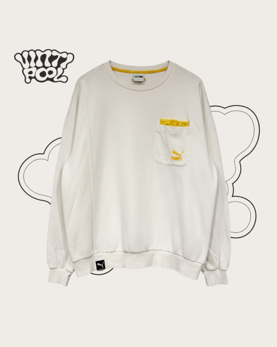 PUMA 푸마 인터내셔널 갤럭시 크루 포켓 맨투맨 아이보리  L 상품이미지1