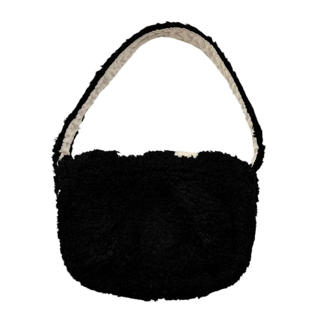 포터 x 화이트월 플리스 숄더백 블랙/아이보리 상품이미지3