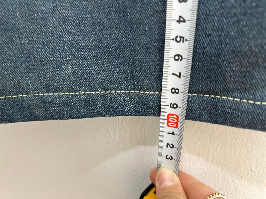 여성 데님 와이드 나팔바지 삼선 S  상품이미지4