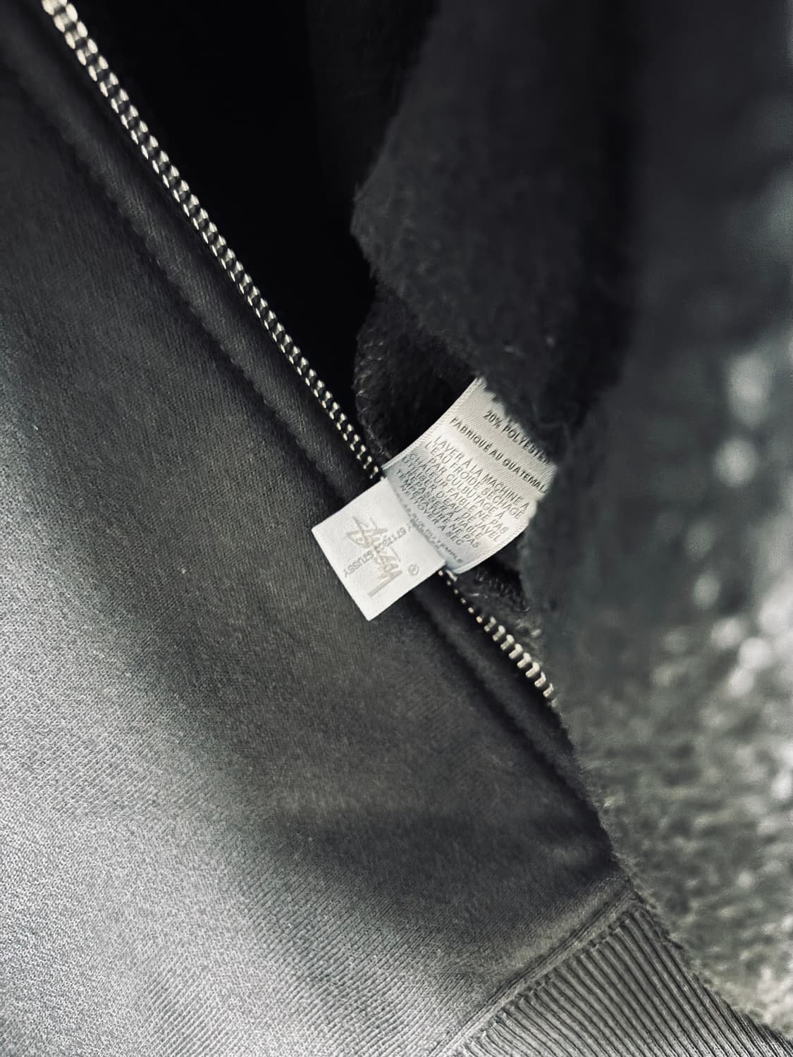 Stüssy 스투시 로고 블랙 후드 집업 상품이미지4