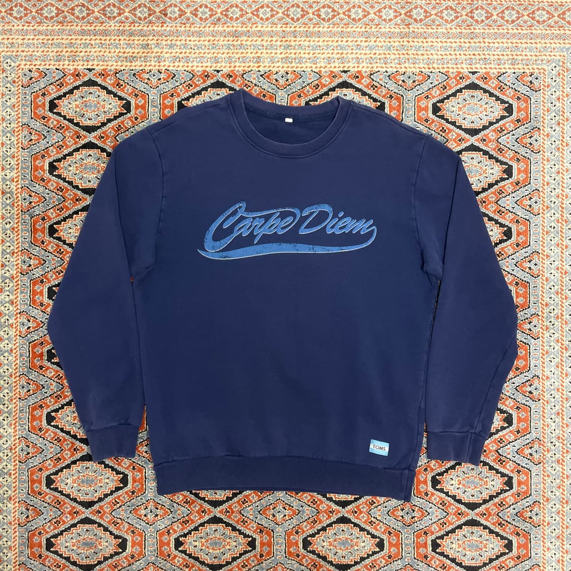 탐스 카르페디엠 프린팅 네이비 맨투맨 티셔츠 남성L 상품이미지1