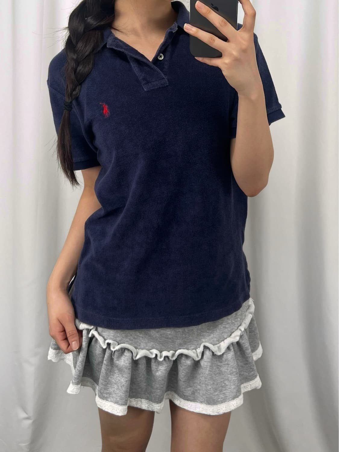 폴로 네이비 테리 반팔 카라티 상품이미지2