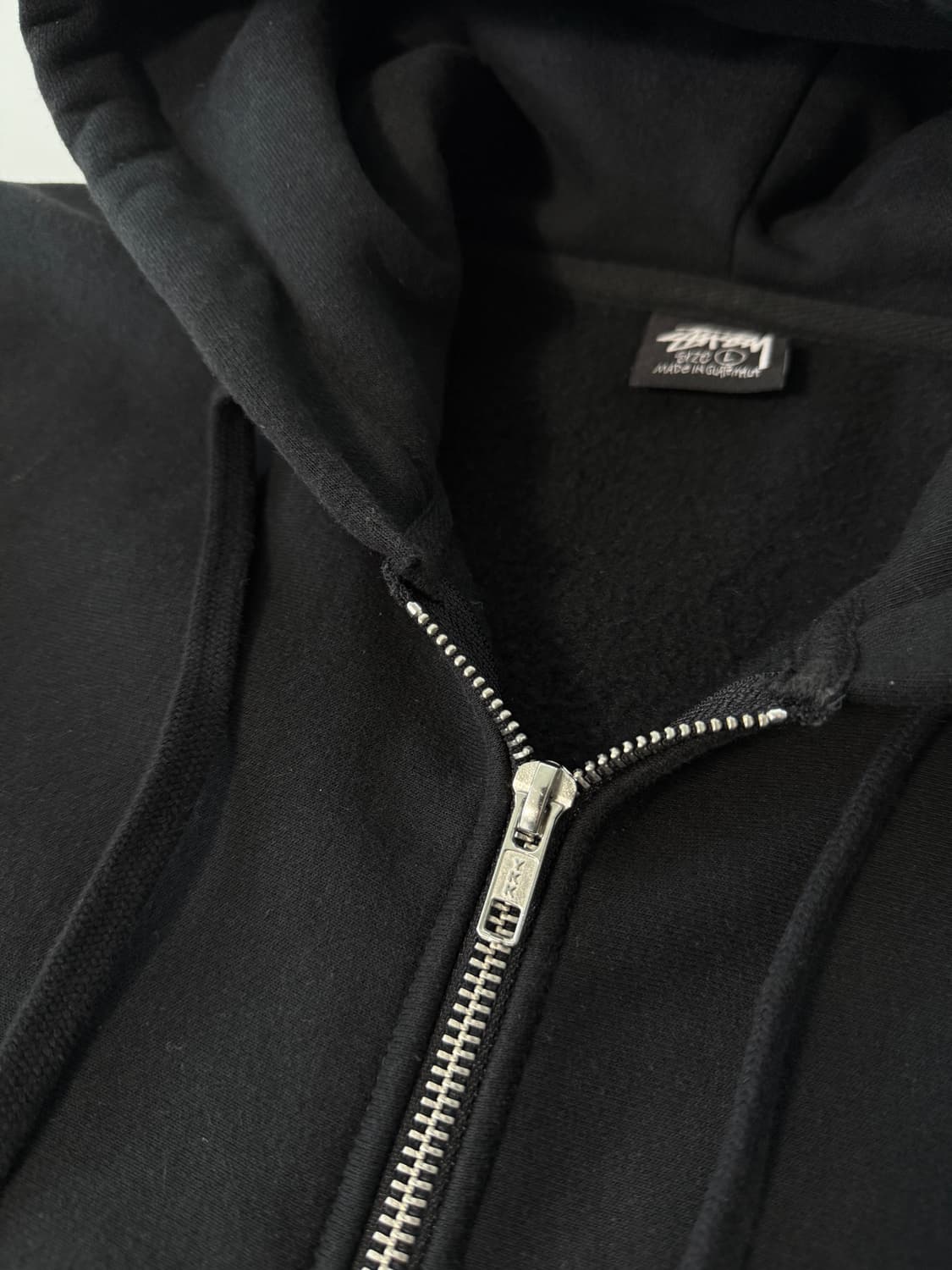 스투시 오버사이즈 빅스탁 로고 블랙 스웻 후드집업 상품이미지8