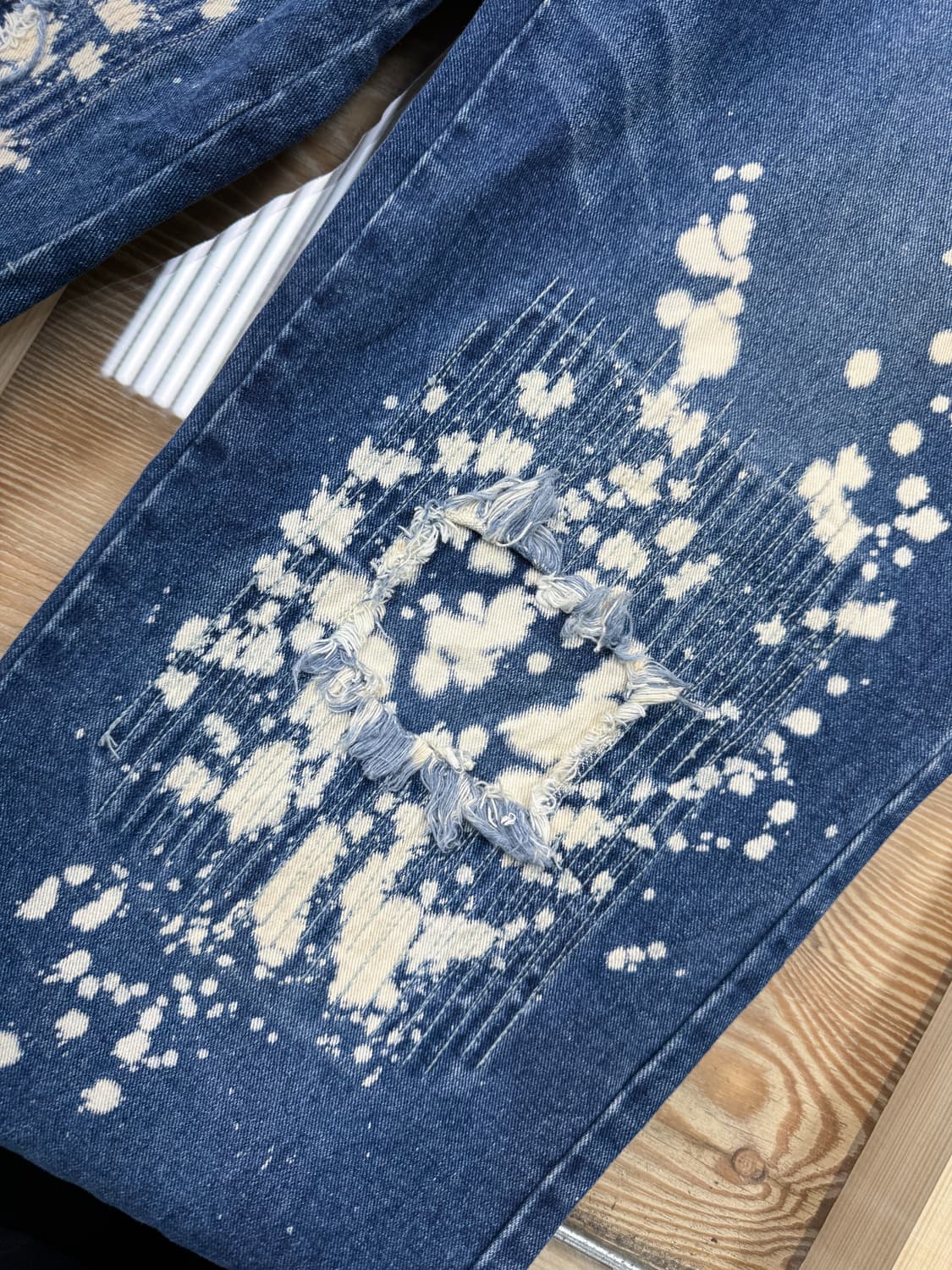 팻 팜 블리치드 스티치 데님 팬츠 상품이미지6