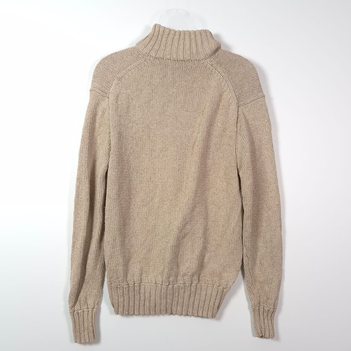 폴로 랄프로렌 성조기 리넨 코튼 실크 혼방 하프버튼 니트 L 상품이미지2