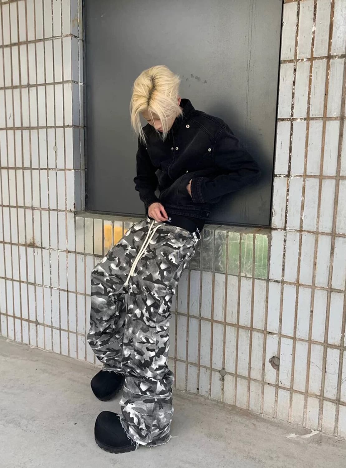 Camouflage Double Waistband Trousers 상품이미지3