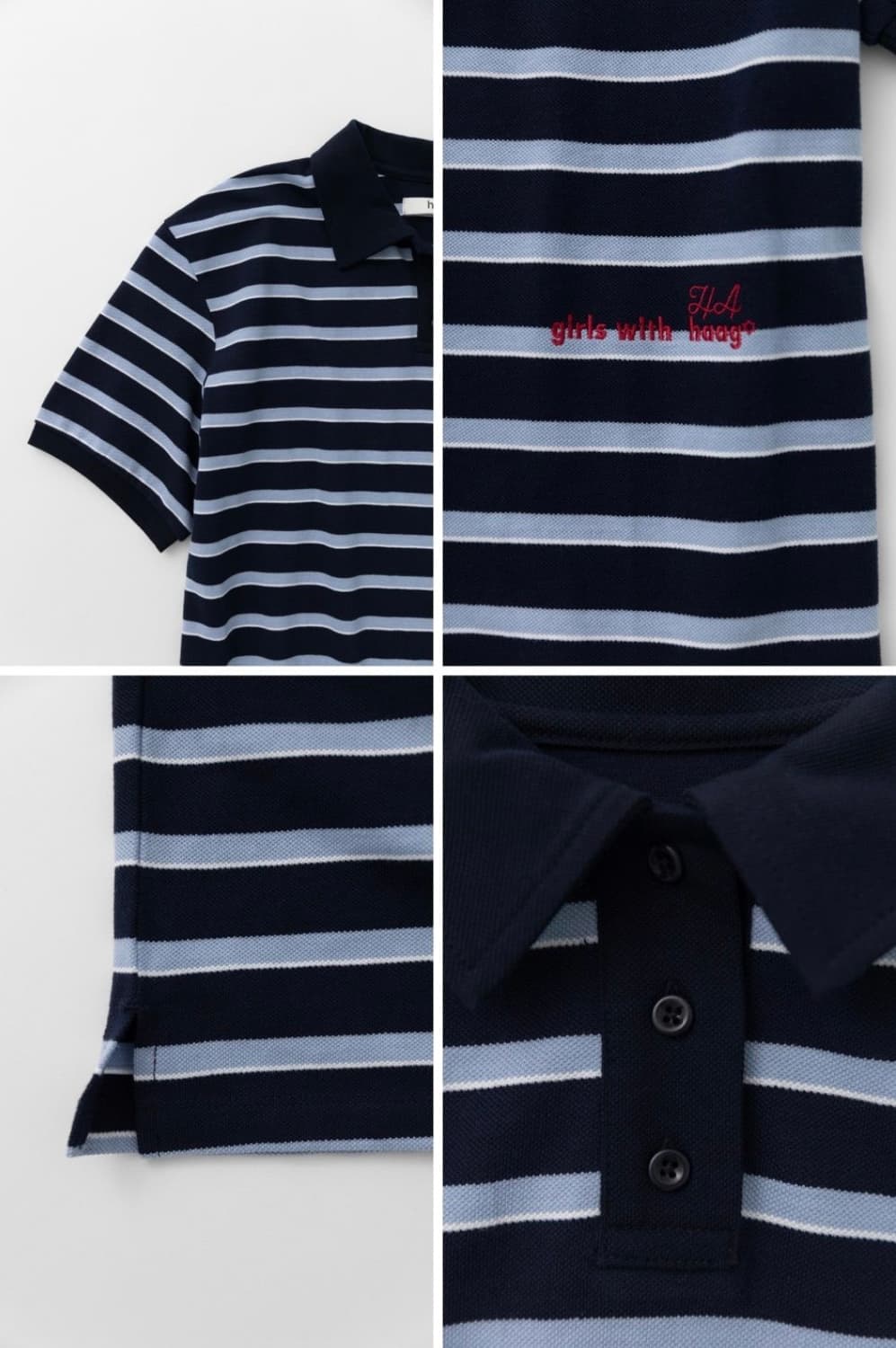 헤이그 a relaxed pique t-sh (navy stripe) 상품이미지4
