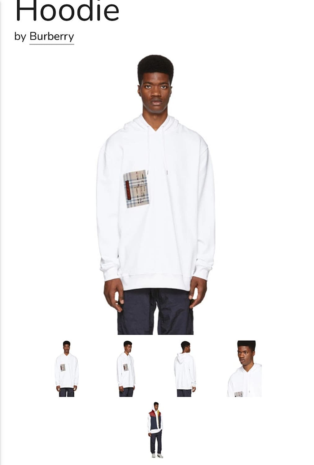 110) 버버리 체크포켓 후드티  상품이미지1