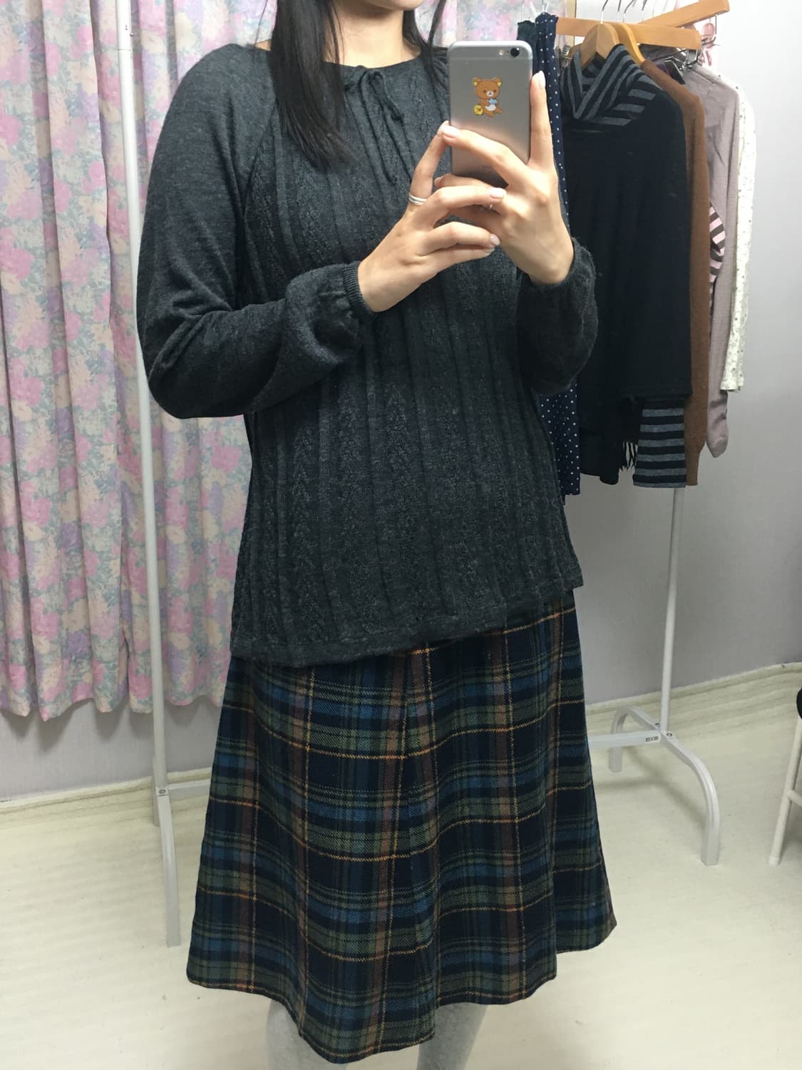 다크 그레이 긴소매 니트 상품이미지4