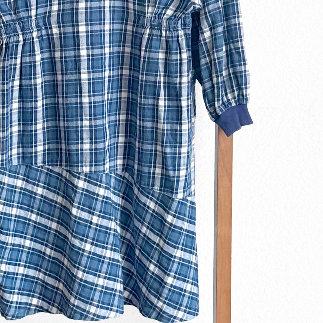 블루 코티지 체크 원피스 상품이미지10