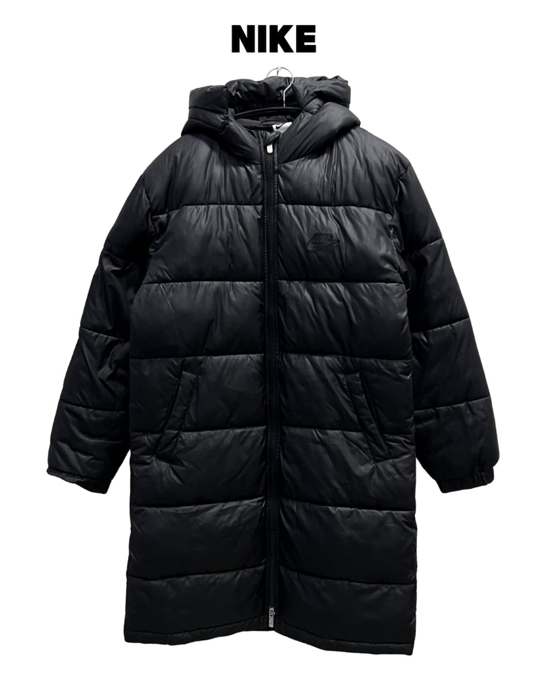 (L) 나이키 NSW 키즈/우먼스 솜 롱패딩 자켓 블랙 상품이미지1