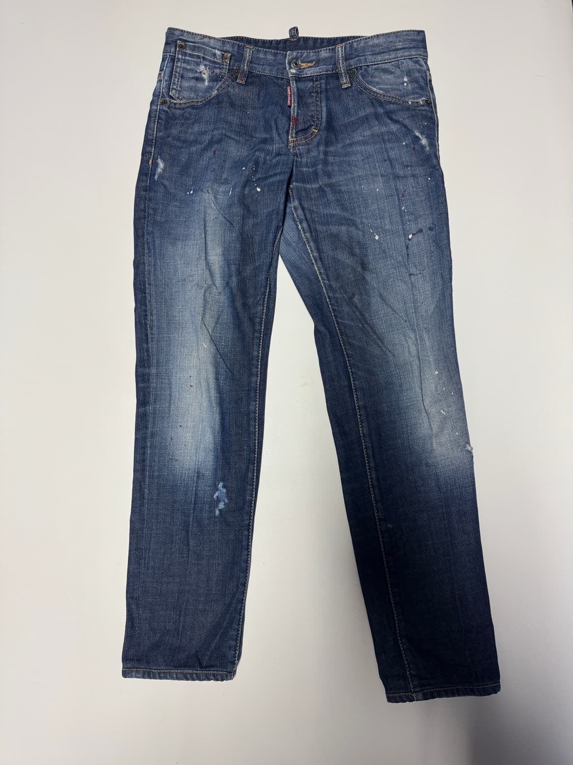 여성 디스퀘어드2 페인트 워싱 버튼 데님팬츠 30.7인치 상품이미지1