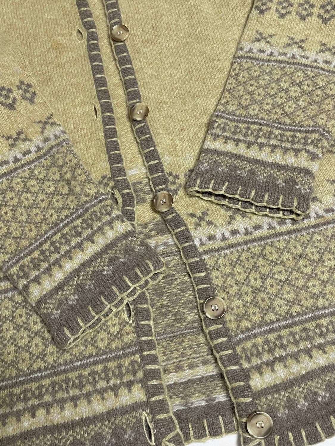 Japanese vintage 양모 니트 가디건 상품이미지5