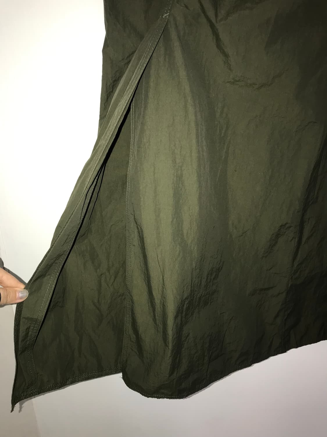 LAYER ON AFTERNOON Olive Nylon Shirring  상품이미지7