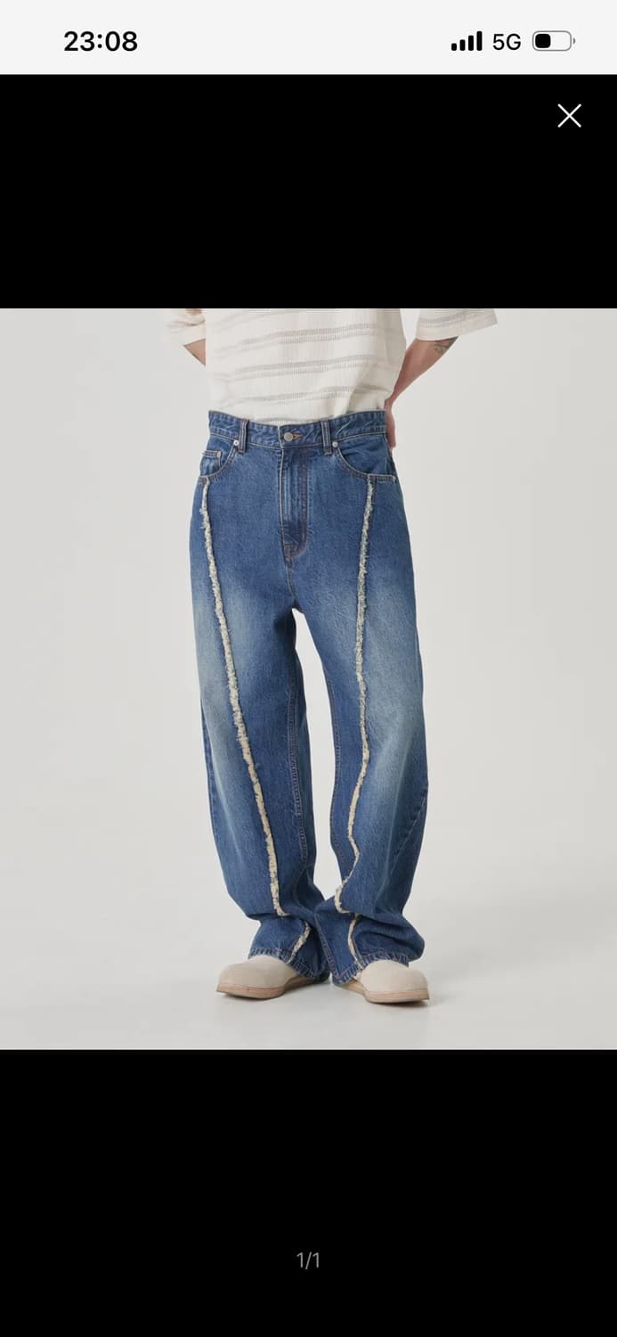 노운 wave cut denim pants 상품이미지5