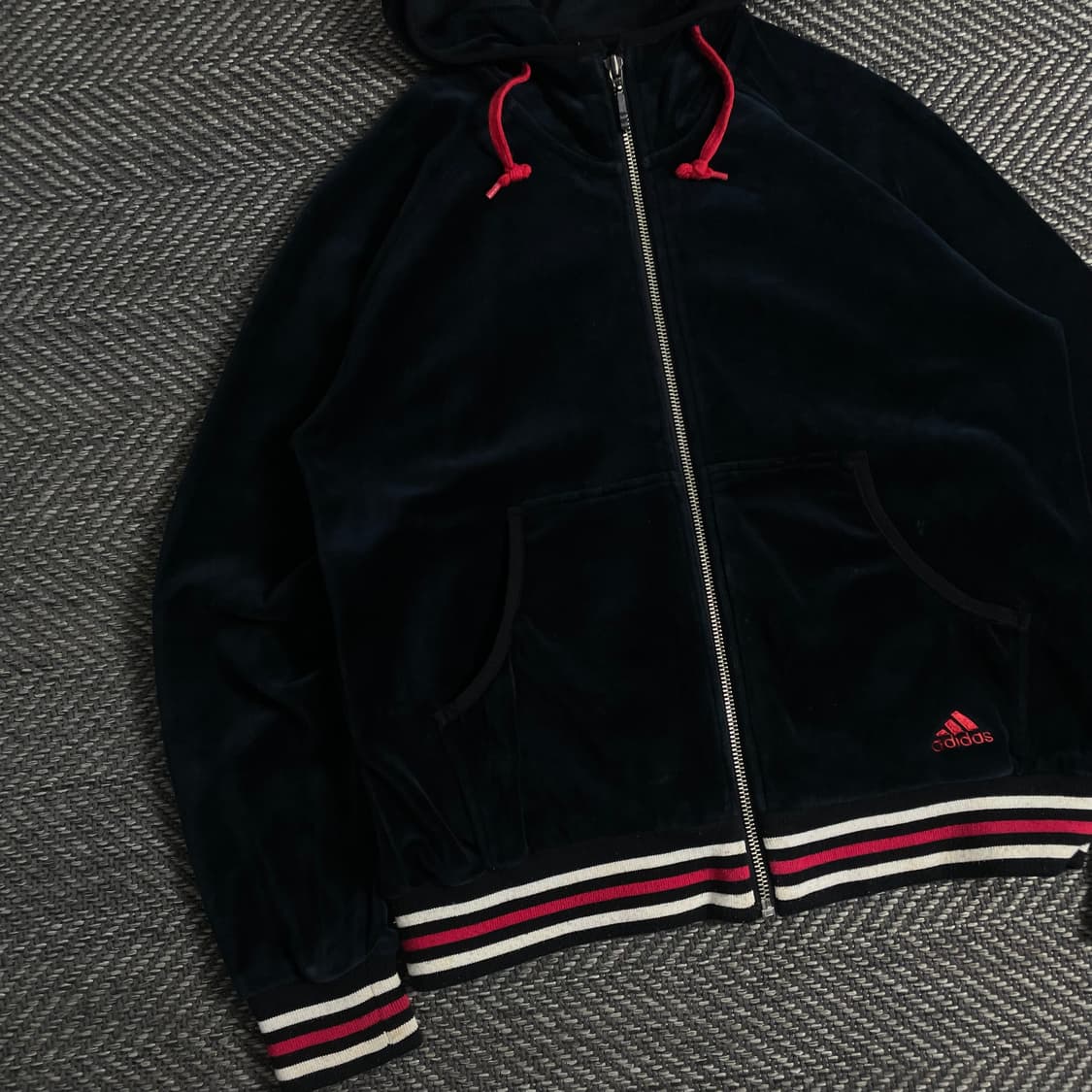 00s 아디다스 y2k 빈티지 벨벳 후드 트랙탑o 3439 상품이미지3