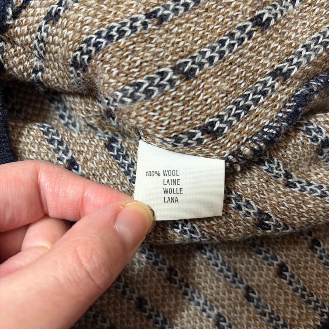 90s J.Tiktiner 빈티지 울100% 네이비 롱니트 가디건(38) 상품이미지6