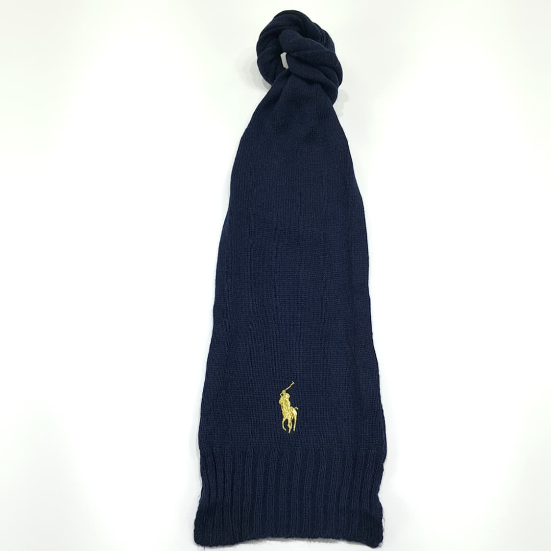MX345 폴로 랄프로렌 네이비 금장 빅로고 울 니트 목도리 머플러 상품이미지1