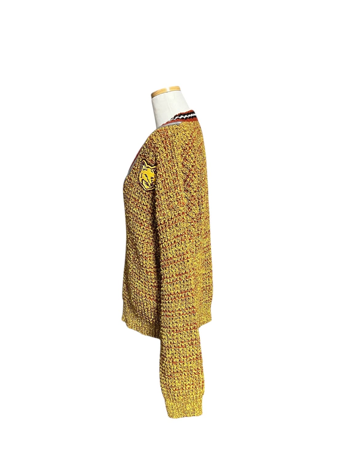 (새상품) 메종키츠네 브이넥 니트 옐로우 겨울니트 남녀공용S 상품이미지3