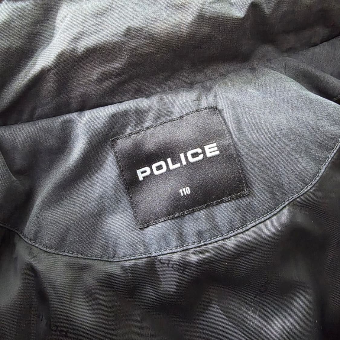 POLICE 폴리스 퍼 후드 파카 블랙 패딩 자켓 110 상품이미지5