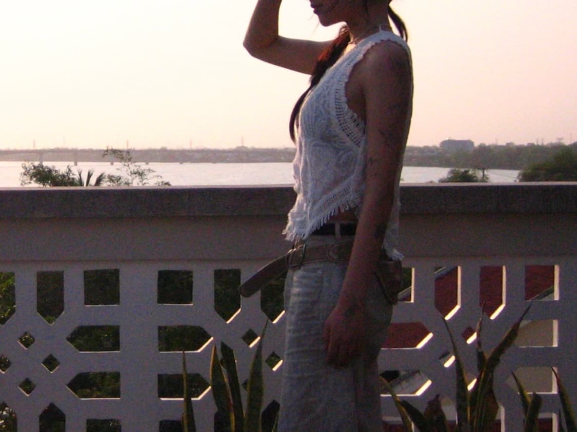 [Vintage] Crochet Lace Froral Tank Top 상품이미지1
