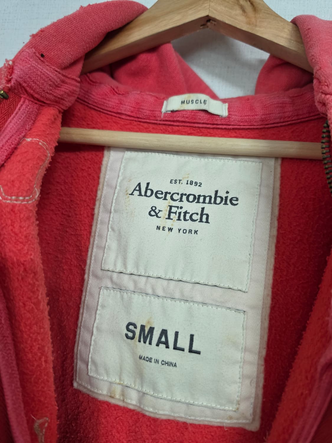 아베크롬비 Y2K 대장급 핑크 후드 집업 S 상품이미지3