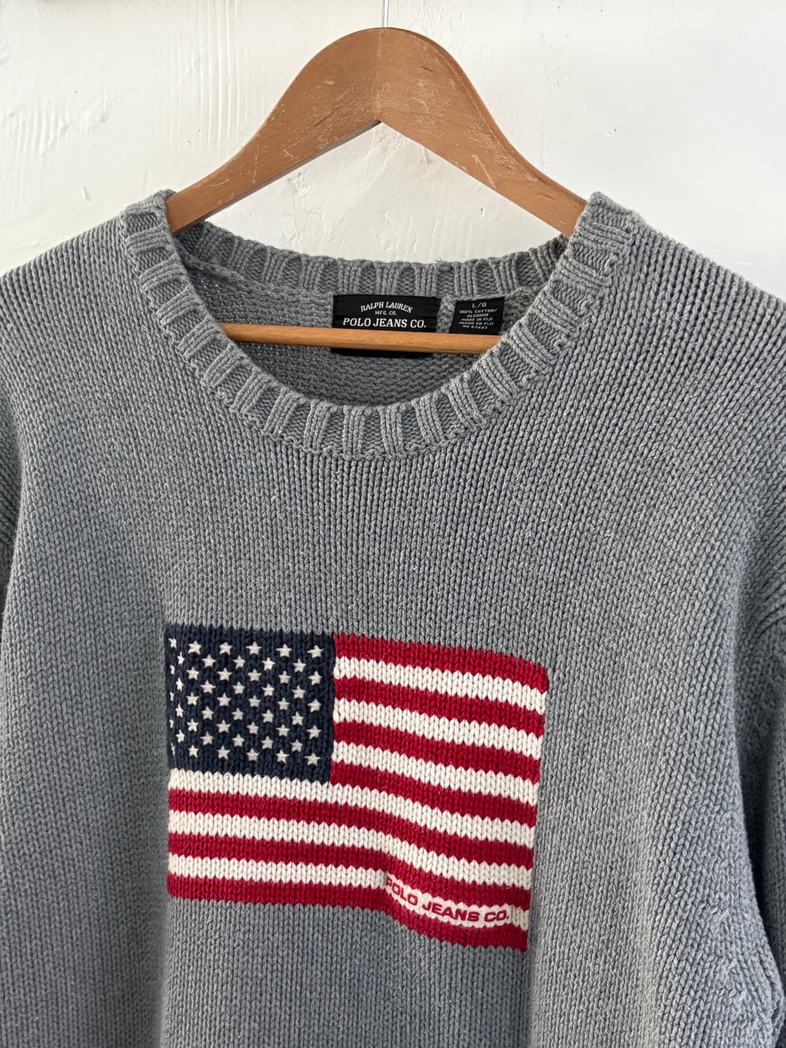 Polo 폴로 진스 성조기자수 라운드넥 니트 상품이미지2