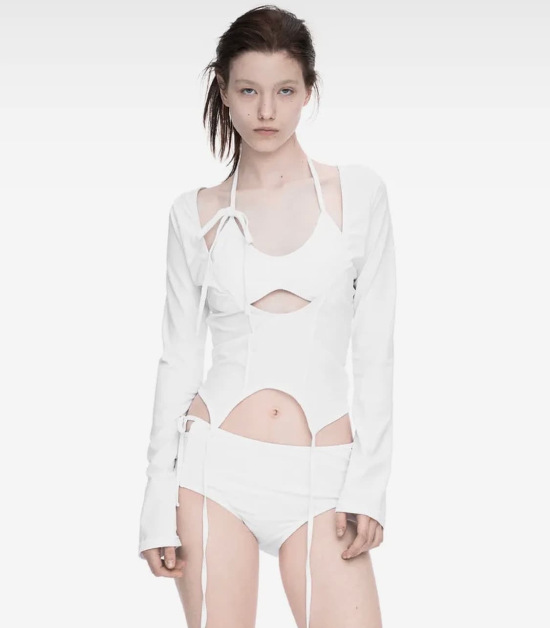 Nache 3-PIECE GARTER SWIM SUIT WHITE 상품이미지1