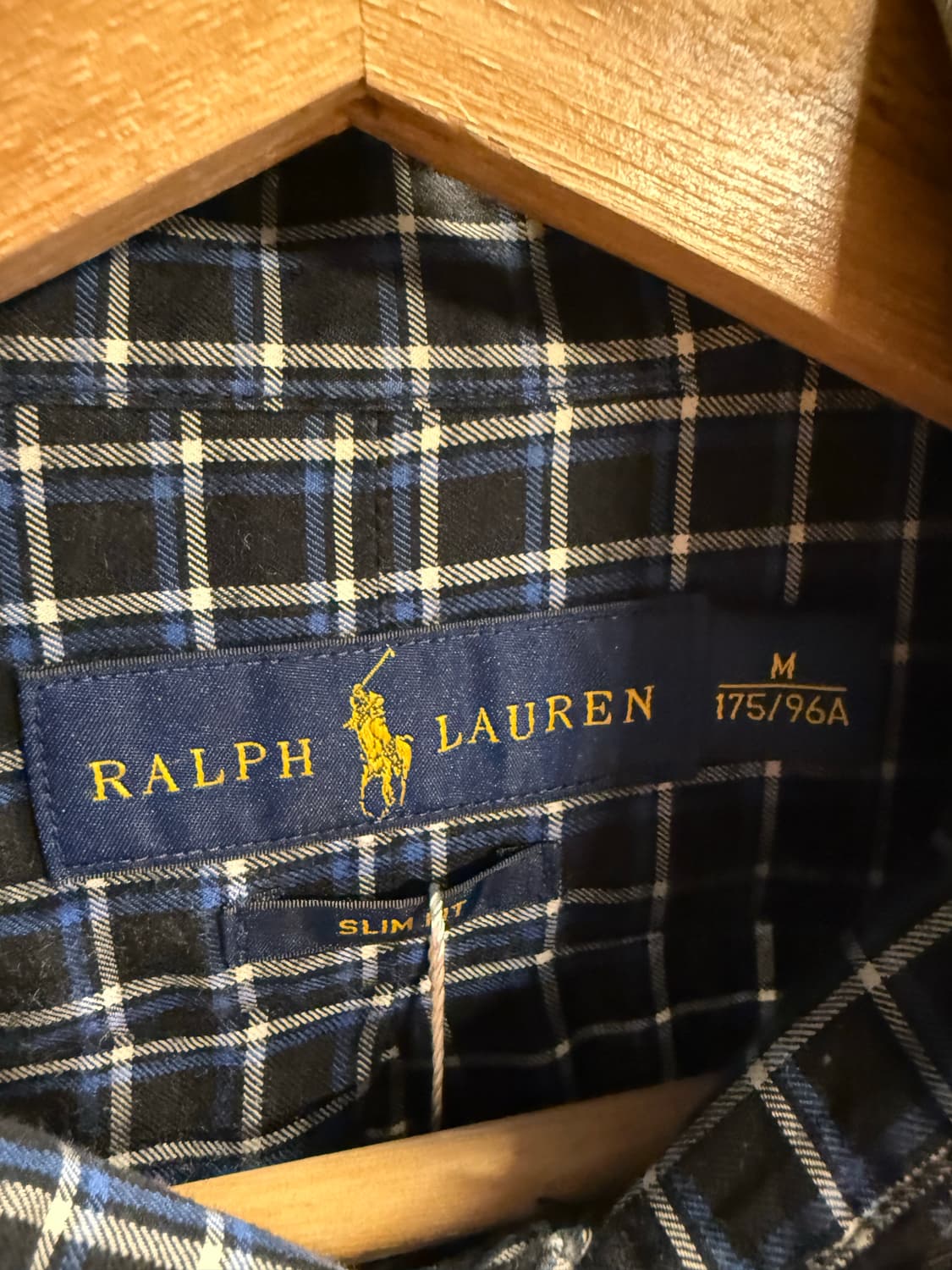 M 폴로 랄프로렌 POLO 슬림핏 체크 버튼다운 셔츠 네이비 상품이미지5