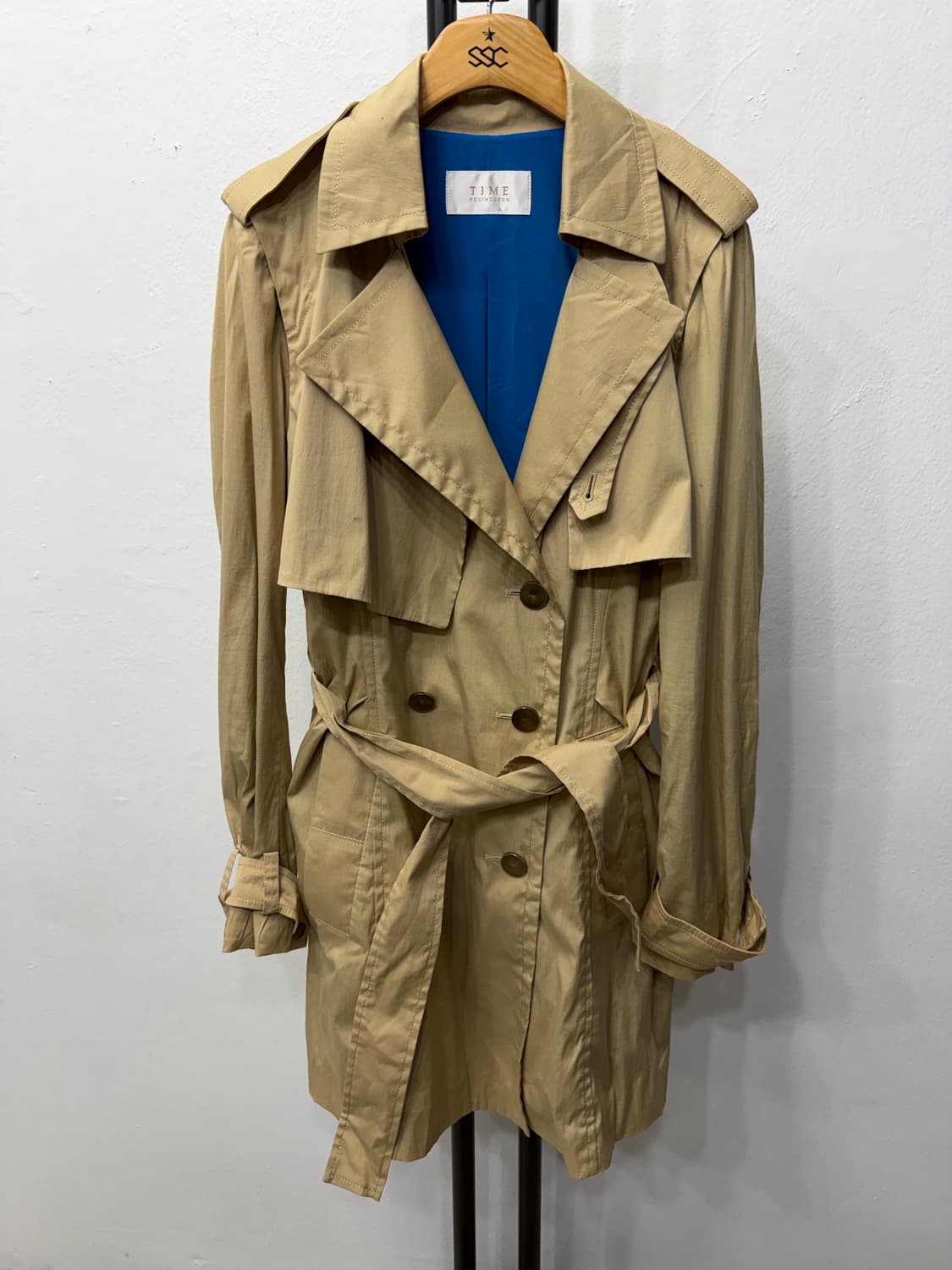 정품) TIME 타임 한섬 베이지 트렌치코트 자켓 82 상품이미지1