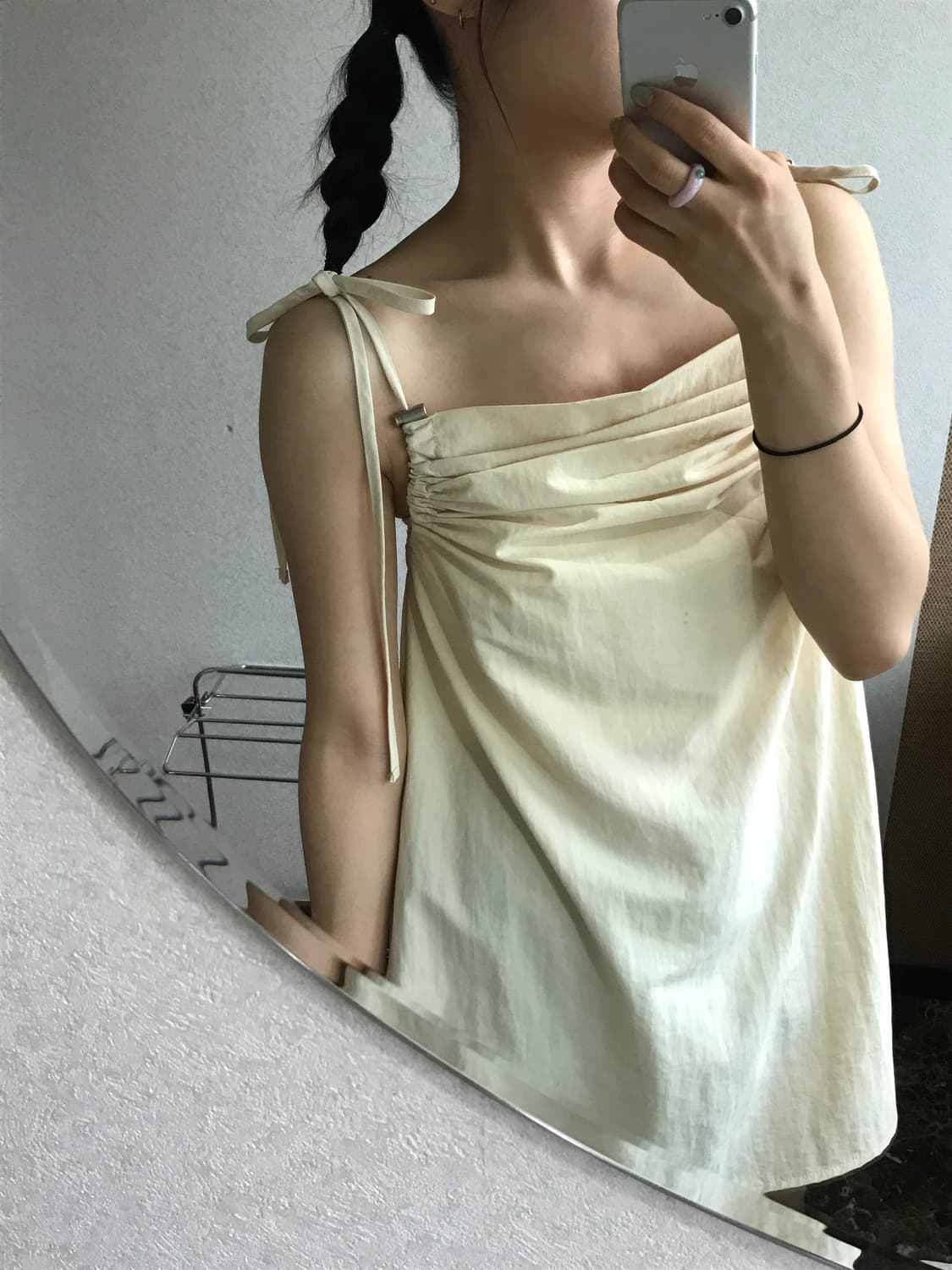 나일론 셔링 스트링 원피스 상품이미지2