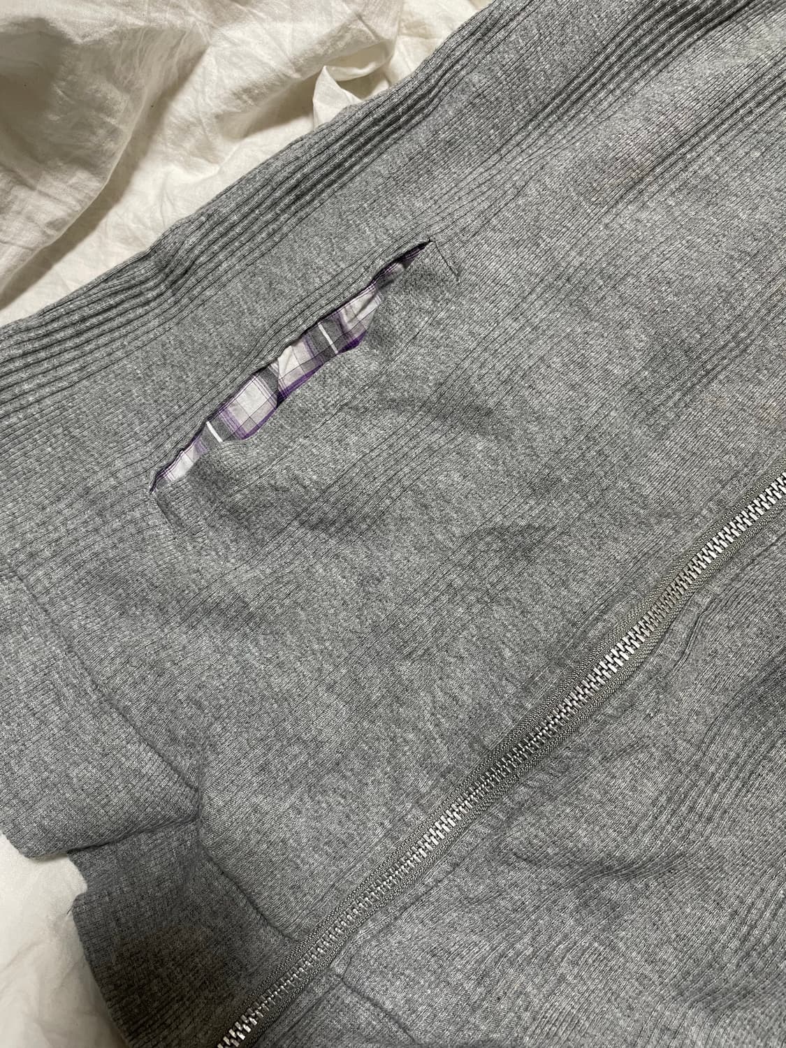 Comme ca ism  체크 안감 후드집업 상품이미지3