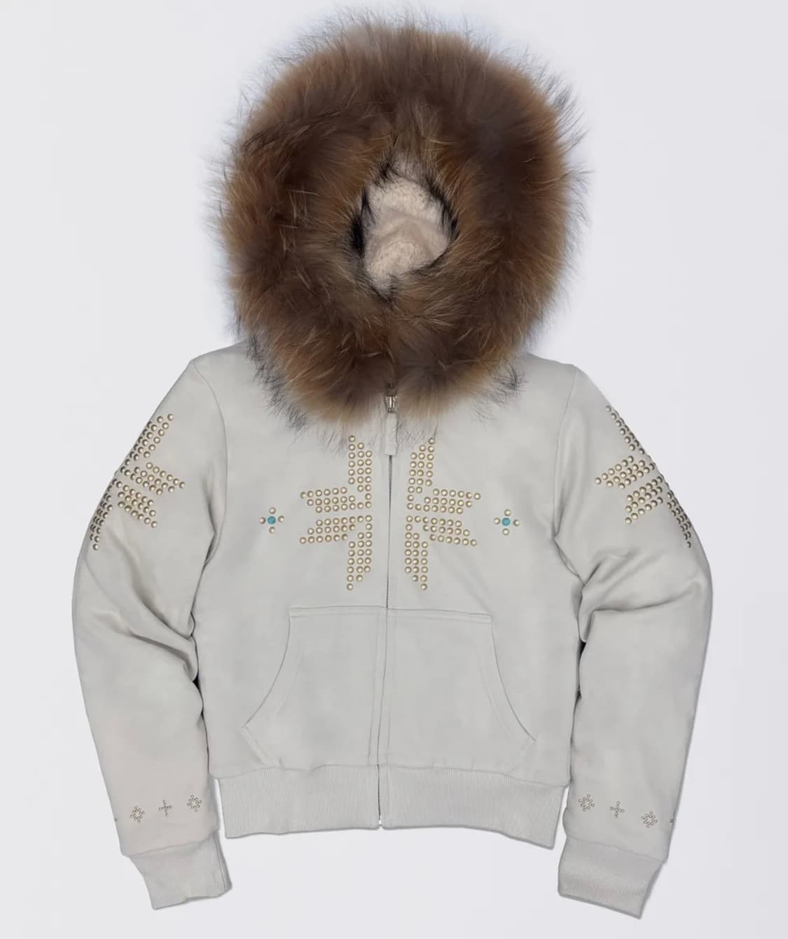 스컬프터 퍼 트리밍 후드집업 상품이미지2