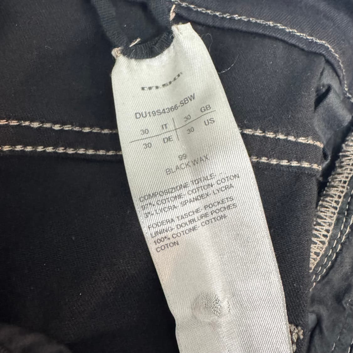 릭오웬스 Drkshdw 디트로이트 컷 블랙 왁스진 30  상품이미지9