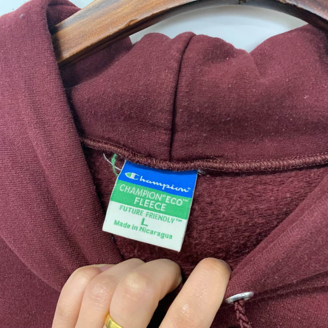 챔피온 하버드 컬리지 버건디 후드티 상품이미지6