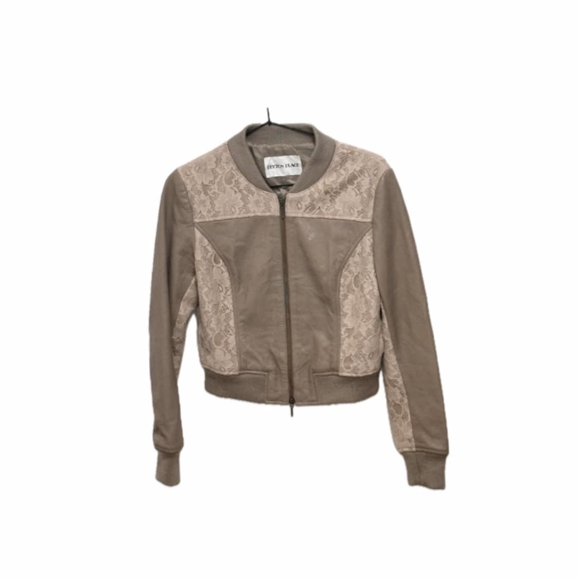 Peyton place) 라떼 갸루 느낌의 레이스 포인트 y2k레더자켓 상품이미지1