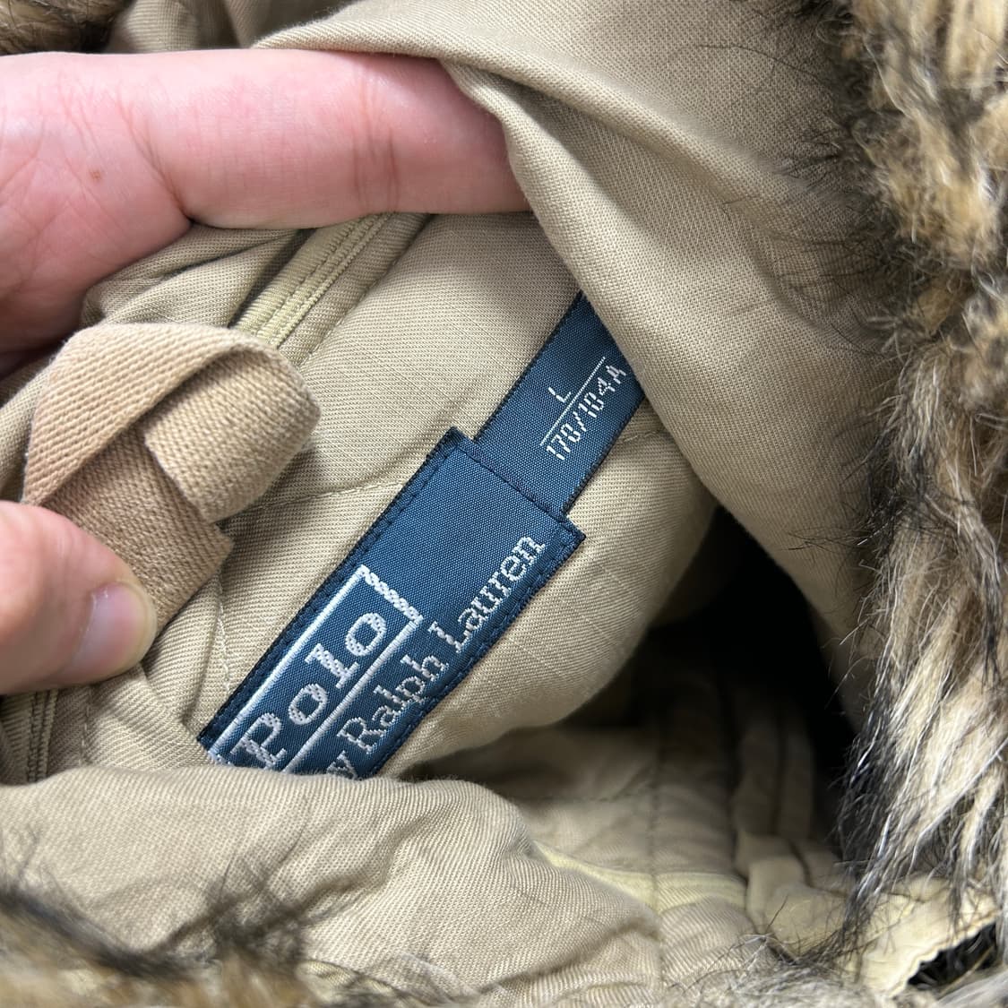 폴로 베이지 푸퍼 봄버 패딩(L) 상품이미지2