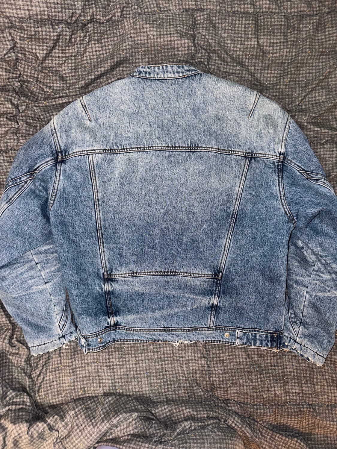 [M] 쿠어 페이딩 패디드 바이커 데님 점퍼 상품이미지2