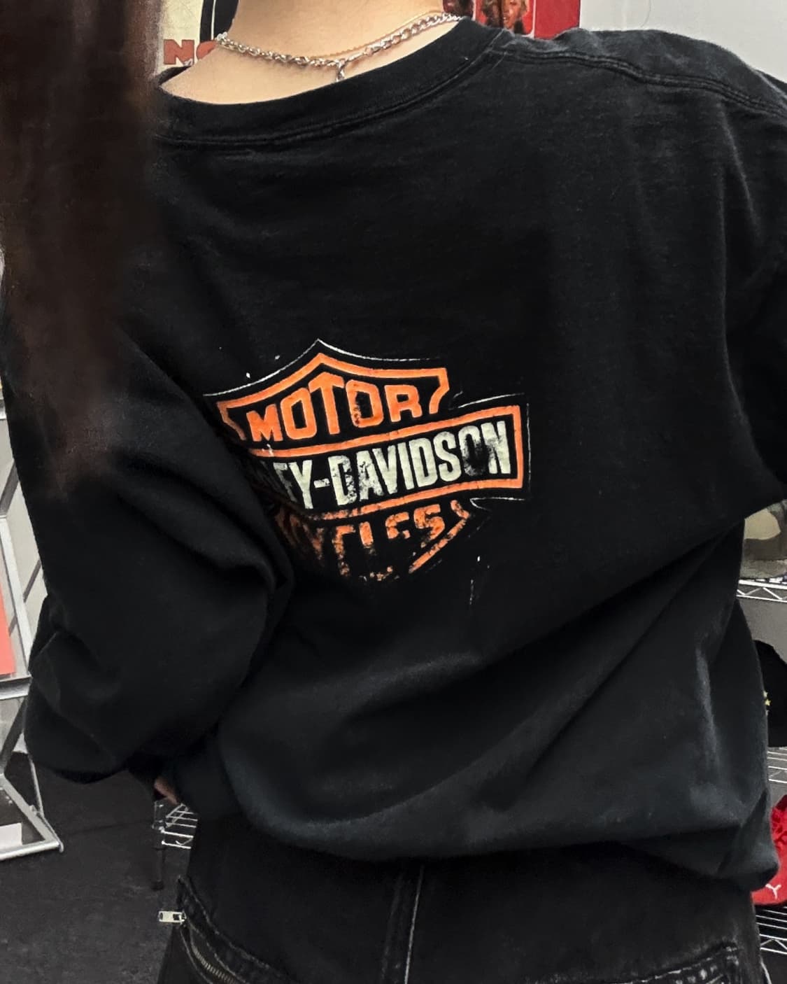 할리데이비슨 바쉴드 로고 롱슬리브 티셔츠 상품이미지3