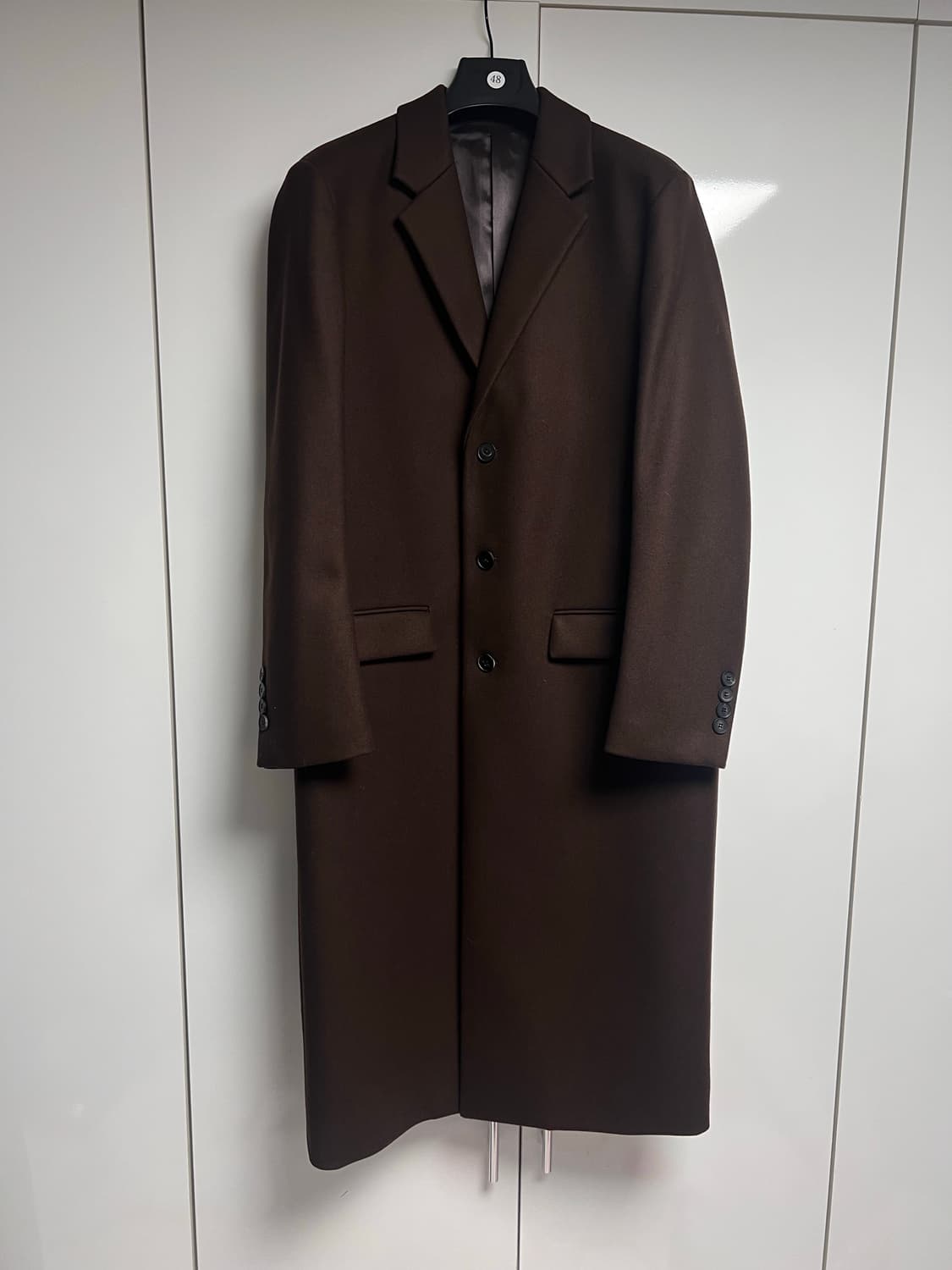 마마가리 컬렉션무드 다크 브라운 싱글 롱코트 48 상품이미지1