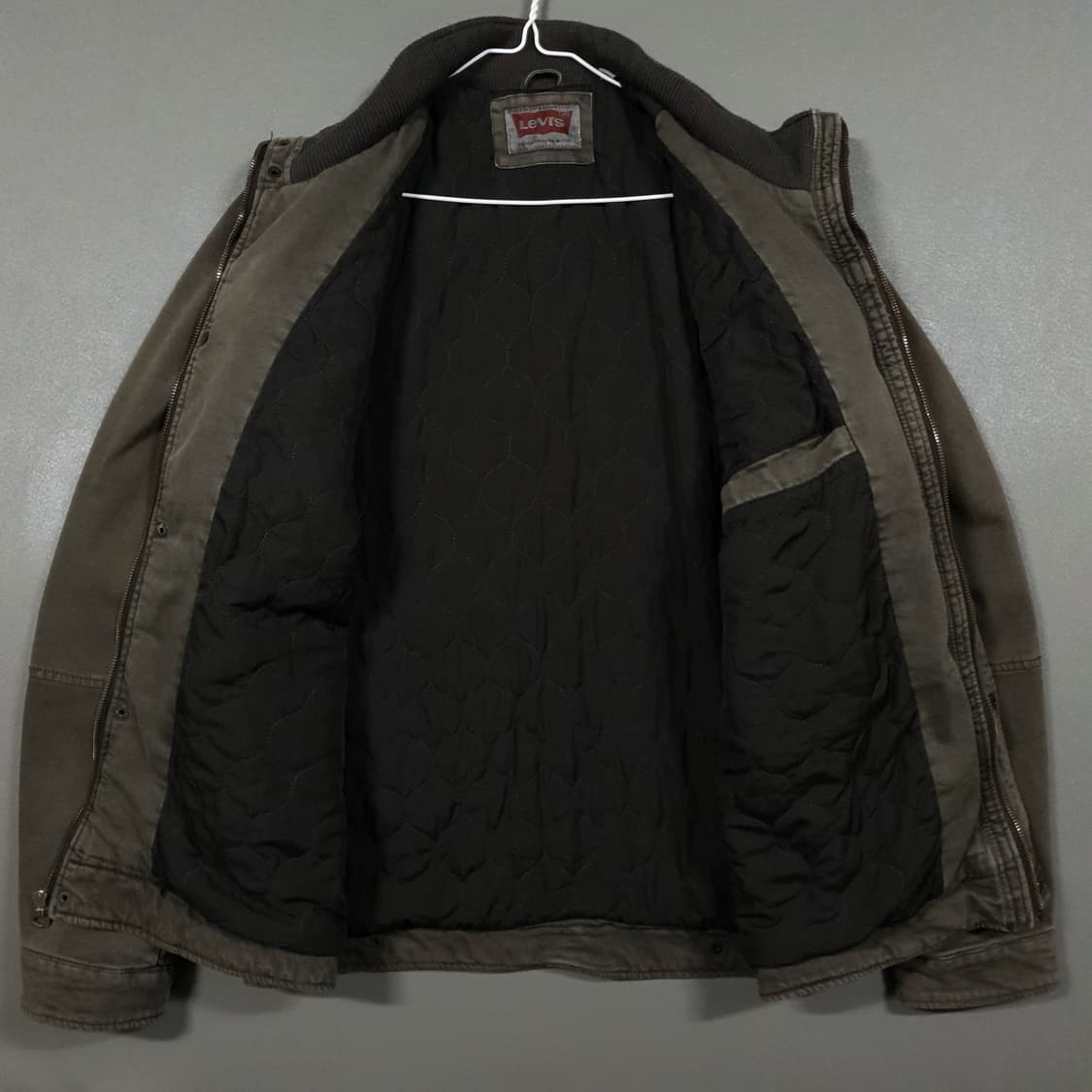 실측 XL 리바이스 신형 디트로이트 워크 자켓 데저트 카키 올리브 블루종 상품이미지5